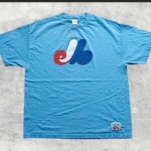 VTG 2000s Montreal Expos MLB Baseball Bulletin T-Shirt 2XL Blue Y2K Retro